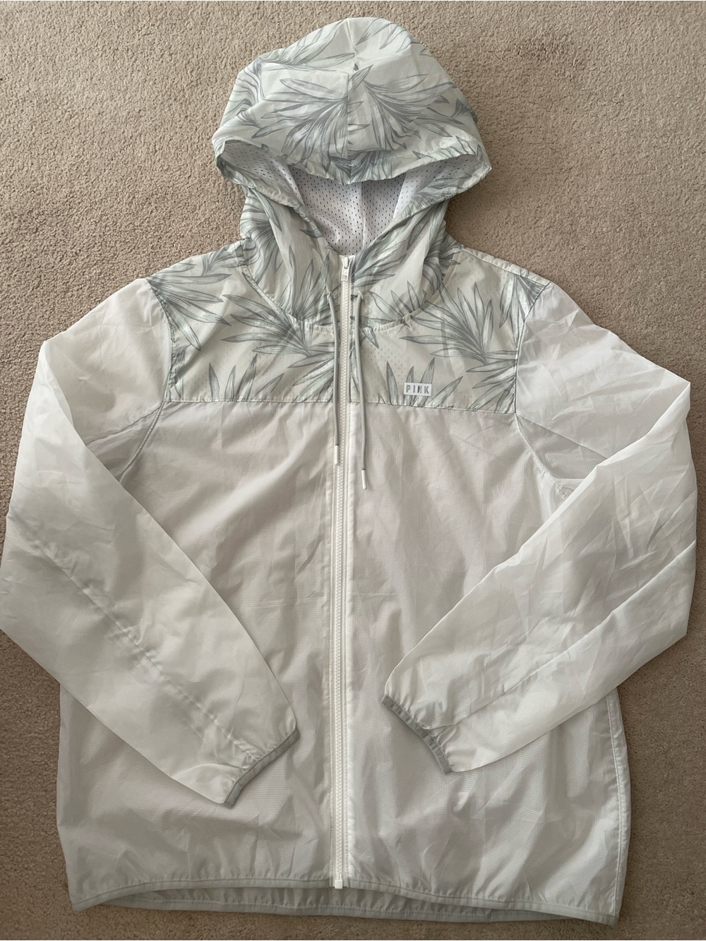NWT! Victoria's Secret Pink Full Zip Anorak Palm Tree Size M/L